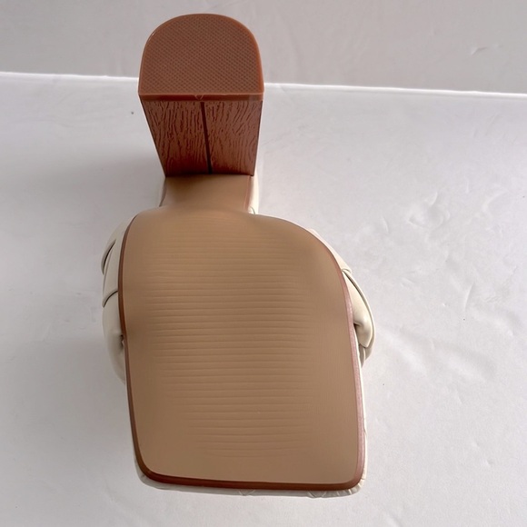 Womens Basket Weave Open Square Toe Block Heel Sandals Slides Pumps Size 5 NWT - Picture 5 of 8